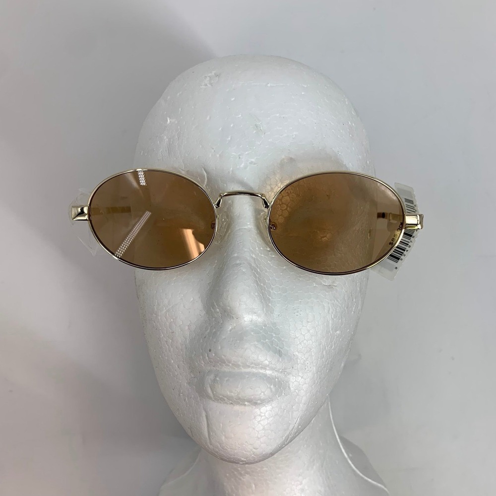 Le Specs Poseidon Deux Gold Oval Sunglasses Medium Designer Fashion